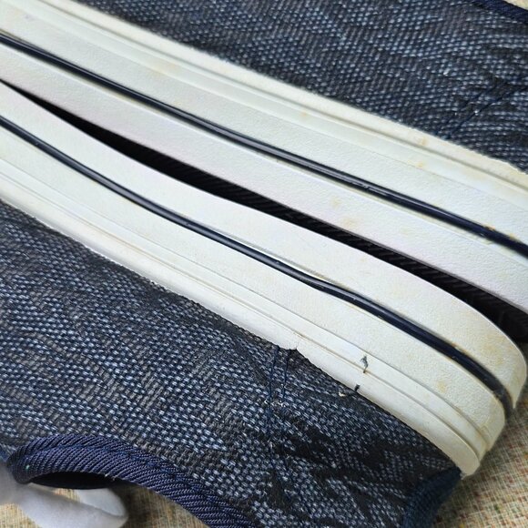 Fast Men Sneaker Canvas Blue/White Shoes Lace Up White Laces White Rubber Toe - Picture 7 of 10